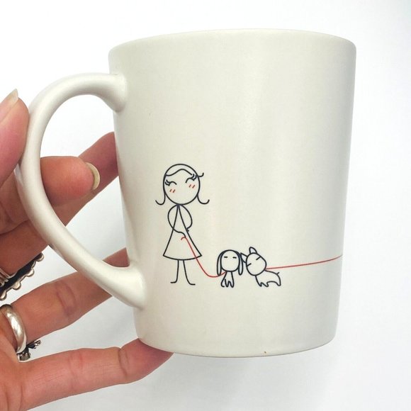 Human Touch Ceramic Mug, Treat it with Love, White with Stick Figure Graphic - Picture 6 of 8
